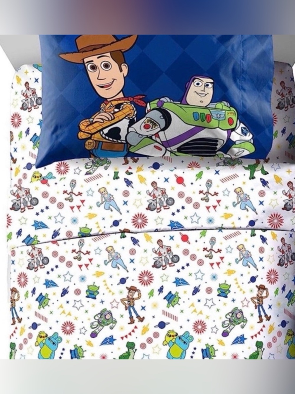 Twin Toy Story Kids Bedding Set - Blue and White
